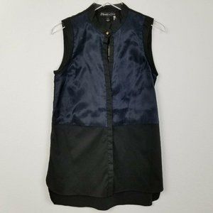 Elizabeth and James Top Black Blue Blouse S